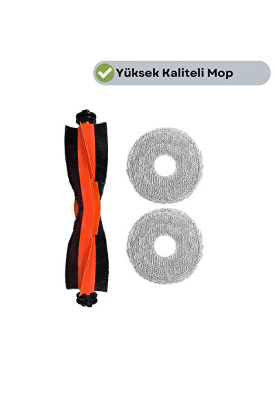 robotyedek Xiaomi X20 Max X20 Pro (ΜΗ ΠΡΟΣΘΗΚΗ ΕΠΙΣΤΡΟΦΗΣ!) Συμβατή ανταλλακτική μαύρη κύρια βούρτσα και σφουγγαρίστρα-3 τεμάχια