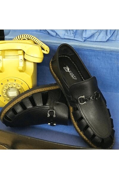 İriadam 45 - 46 - 47 - 48 - 49 - 50 Ag2021 Black Thermo Base 4 Seasons Usable Large Size Calf Leather