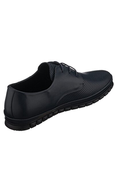 İriadam 45-46-47-48-49-50 Number Ag8800-1 Navy Blue Leather Summer Large Size Cowhide Comfortable Wide Fit Er