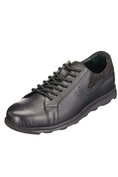 İriadam Gg8013 Black Cowhide Rubber Sole Comfortable Wide Mold Large Size 4 Seasons Men's Shoes