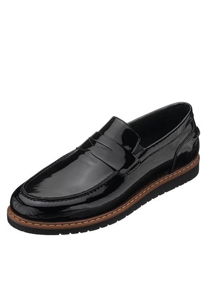 İriadam Ayl1112 Black Patent Leather Thermo Base in Numbers 45,46,47,48,49,50 4 Seasons Large Size Top Quality Erke