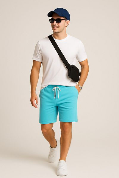 UOMOPARK 8024 Model Premium Summer Print Detailed Shorts
