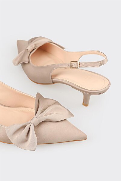 Elle Shoes Vizon Kadın Topuklu Ayakkabı