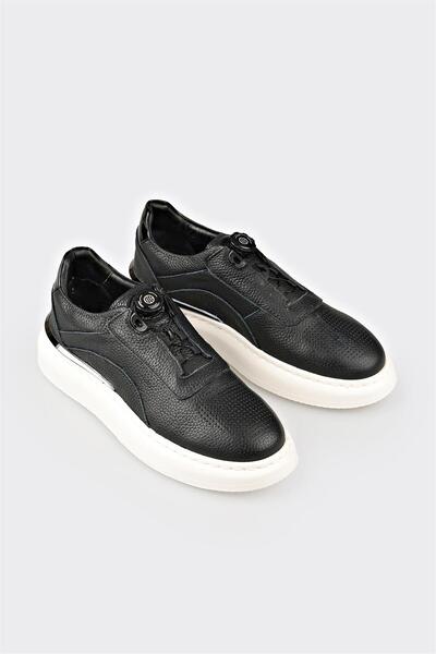 Elle Shoes Siyah Deri Erkek Spor Ayakkabı