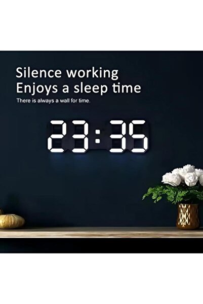 Generic Remote Control Digital Led Wall Clock White 42x15cm