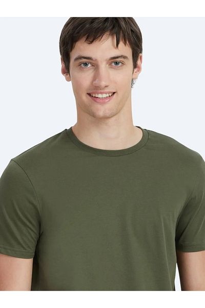 Kip Schlichtes Baumwoll-T-Shirt mit Radlerkragen
