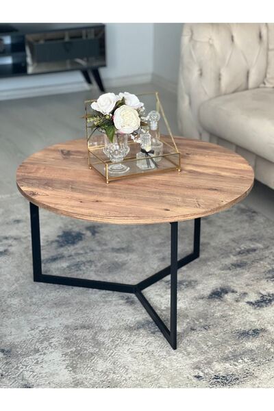 AssuCass Metal Orta Sehpa Ceviz