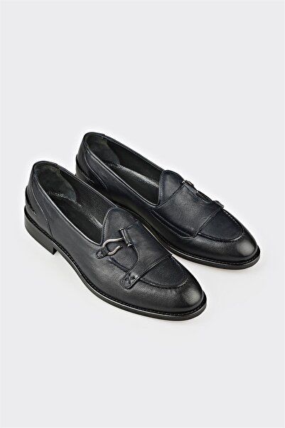 Elle Shoes Lacivert Deri Erkek Klasik Ayakkabı