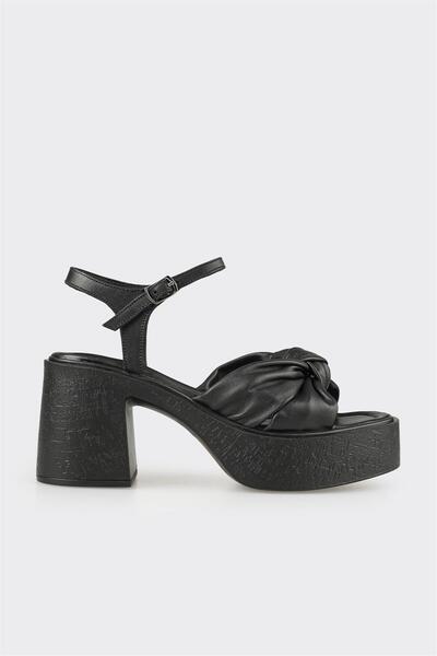 Elle Shoes Siyah GALAGE KADIN SANDALET