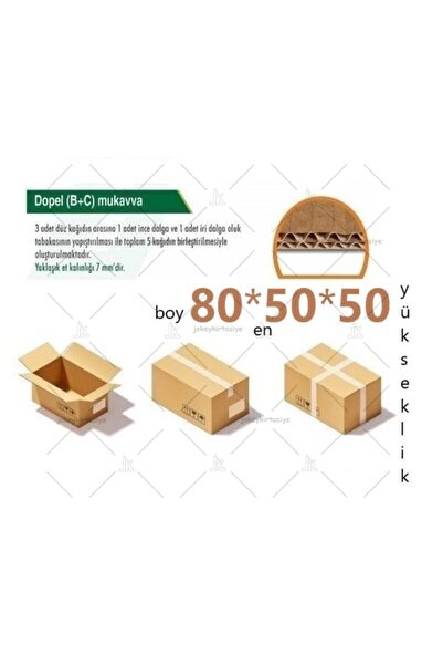 JokeyAmbalaj 80x50x50 (K.S.S.S.K) 140.gramajlı Çift Oluklu 66.desi Battal Boy...