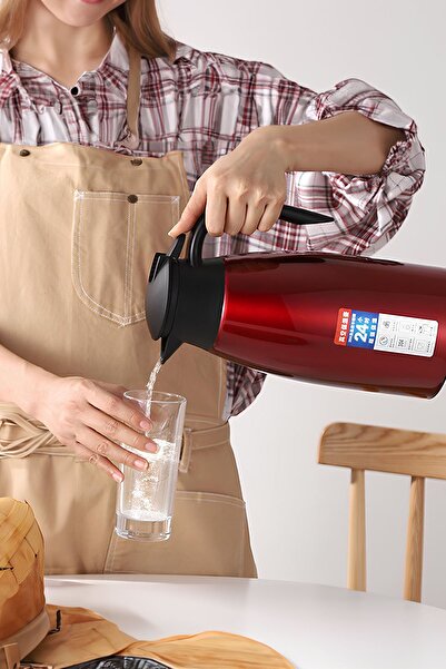 Weather Forecast 304 Steel 2L Double Layer Red Vacuum Camping Picnic Large Tea Thermos Cin553Kr