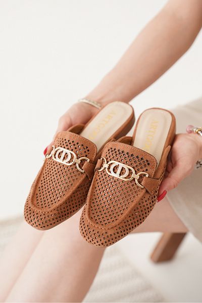 Artgoo Taba Women's Daily Comfortable Perforated Masculine Closed Front Stone Daily Home Beach Slippers