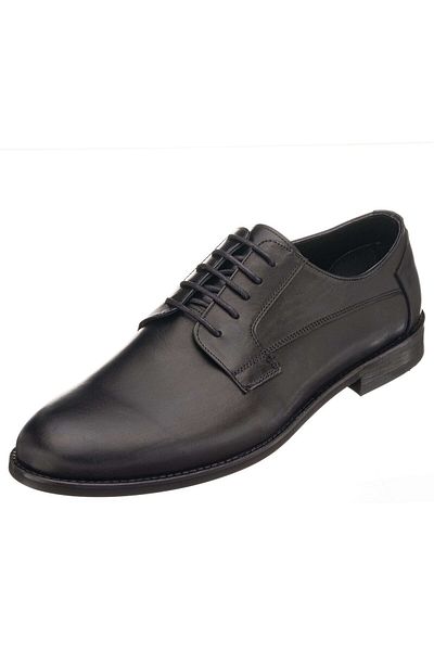 İriadam Nv1086 Black Leather Neolite Sole Large Size Men's Classic Shoes in Numbers 45,46,47,48,49,50