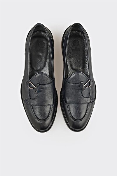 Elle Shoes Lacivert Deri Erkek Klasik Ayakkabı