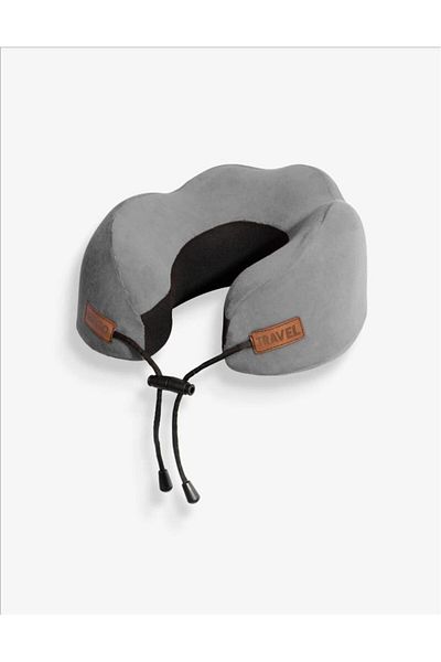 Viscofoam Cozy Orthopedic Travel Pillow with Visco Neck Support - Gray |   Ergo Travel