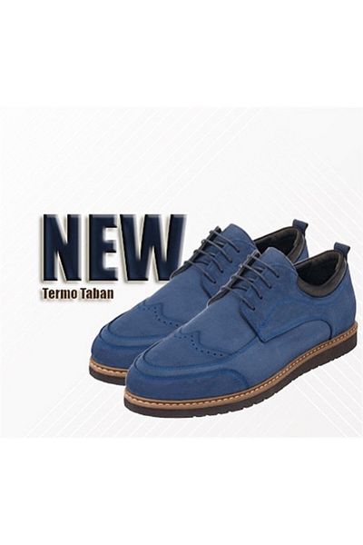 İriadam 45 - 46 - 47 - 48 - 49 - 50 Ab1386 Navy Blue Double Layer Thermo Sole Large Size Calf Leather Comfortable g