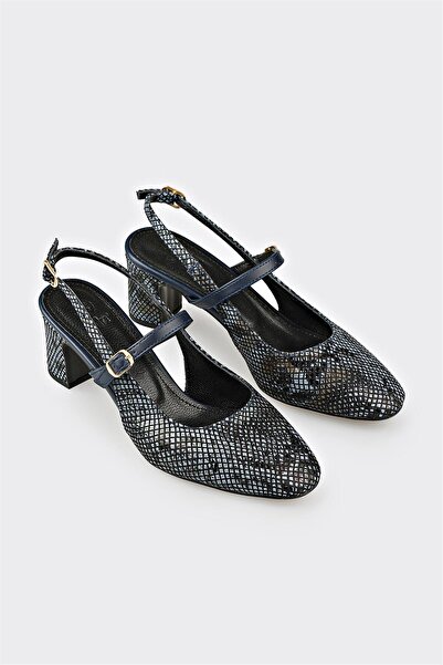 Elle Shoes Lacivert Deri Kadın Günlük Ayakkabı