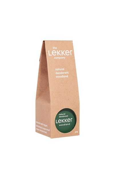 LEKKER Lekker cream deodorant, vegan, aluminum-free, Woodland 30g (zero plastic)