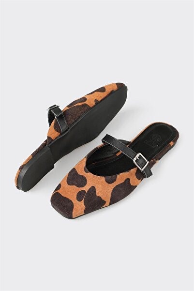 Elle Shoes Taba Deri Kadın Terlik