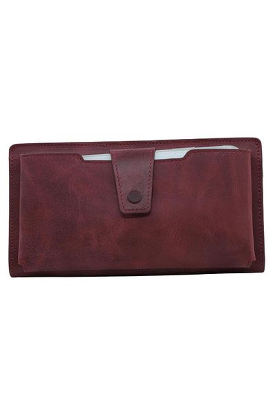 Meskanto Vera Genuine Leather Women's Wallet with Zippered Phone Compartment