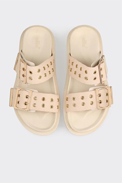 Elle Shoes Bej Kadın Düz Terlik
