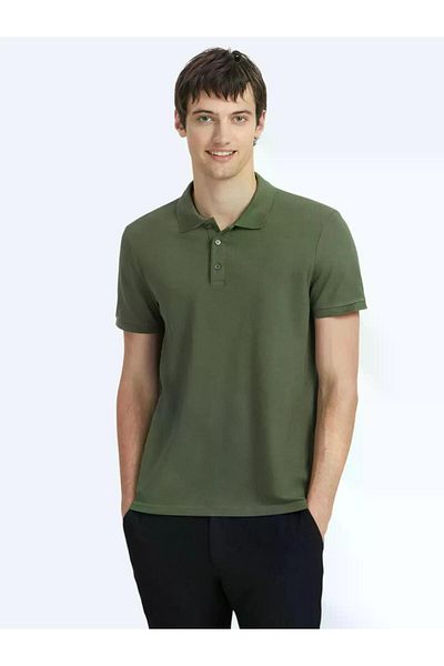 Kip Einfarbiges Polo-T-Shirt aus Baumwolle