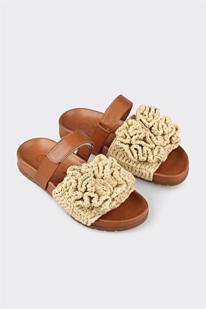 Elle Shoes Bej Kadın Düz Terlik