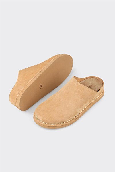 Elle Shoes Naturel Deri Kadın Terlik