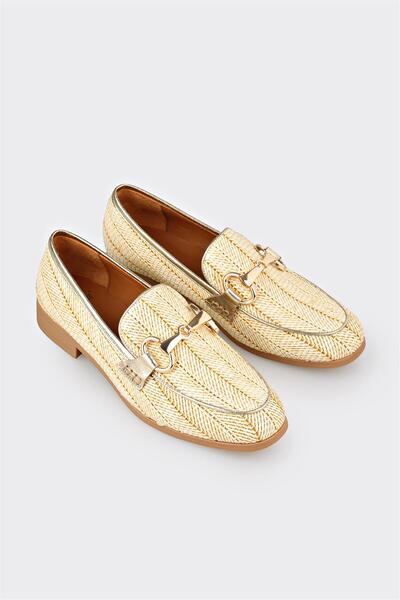 Elle Shoes Bej Deri Kadın Günlük Ayakkabı