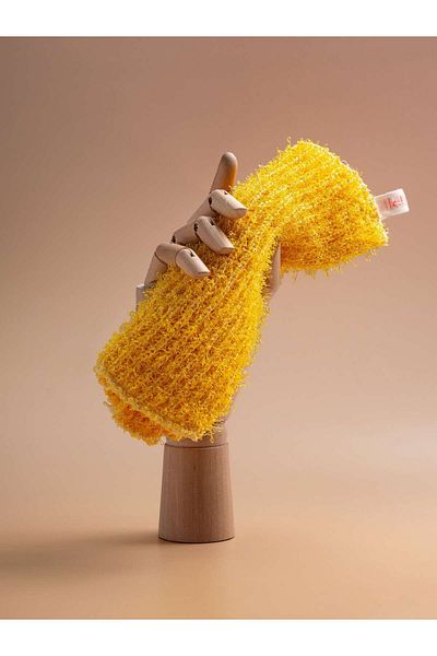 LET'SCRUB Super Flexible Yellow Bath Loofah Suitable for All Skin Types Shower Loofah - Unisex 20X30 cm