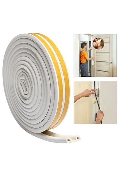Zippi Self-Adhesive Tape for Sound and Thermal Insulation of Doors and Windows, 9 mm x 5.5 mm, Length 6M