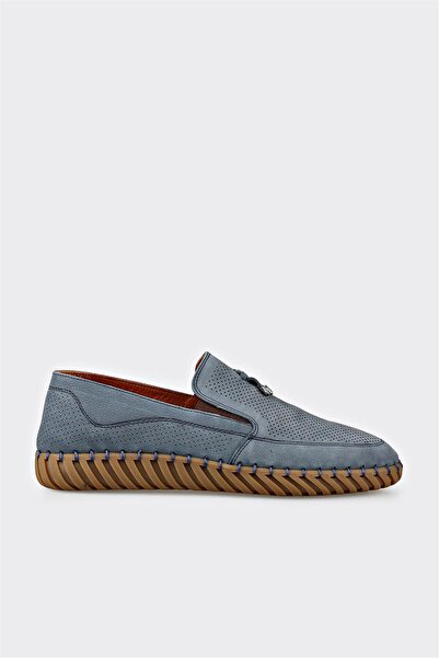 Elle Shoes Mavi Deri Erkek Günlük Ayakkabı