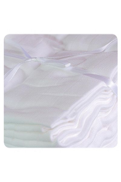 XKKO Set of 10 cotton muslins 80x80cm White XKKO