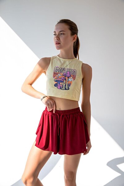 la & vetta Bordo Bol Kesim Taytlı Spor Şort