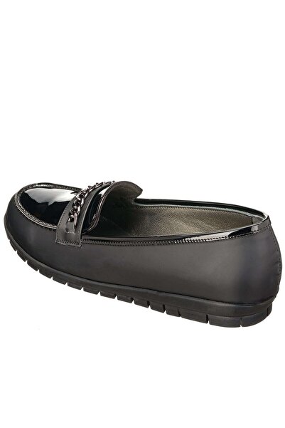 İriadam 41,42,43,44 Nr1872 Siyah Yağlı Deri Saraç Dikişli Rahat Dişli Taban Leofar Zincir Aksesuarlı Büyük N