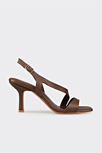 Elle Shoes Kahve Deri Kadın Sandalet