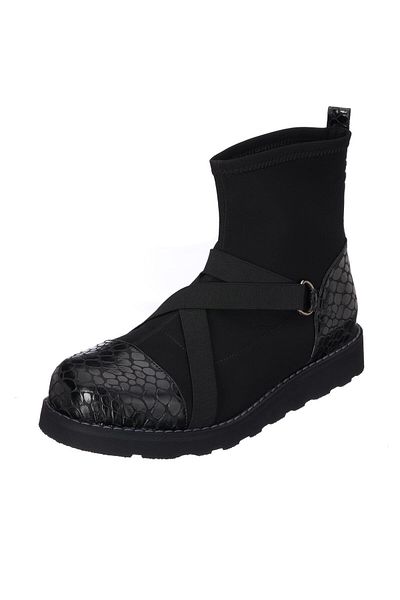 İriadam 41,42,43,44 Nd1204 Black Diving Fabric Flexible Easy to Use Orthopedic Women's Large Size Boots