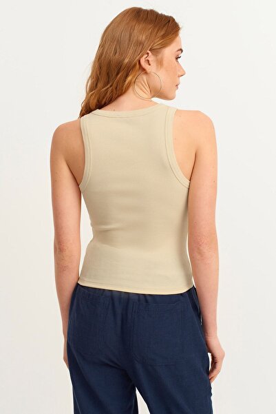 la & vetta Pack of 2 Ribbed Halter Collar Knitted Tank Top