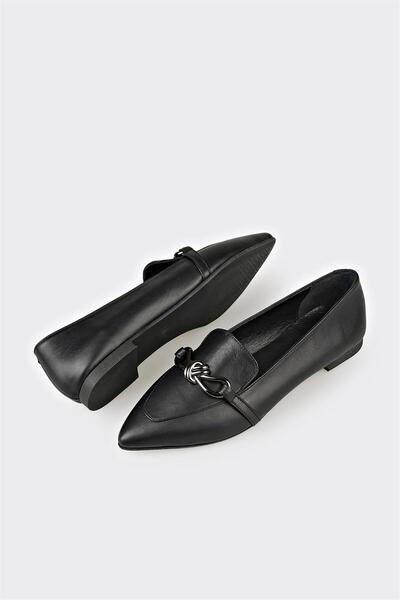 Elle Shoes Siyah Deri Kadın Günlük Ayakkabı