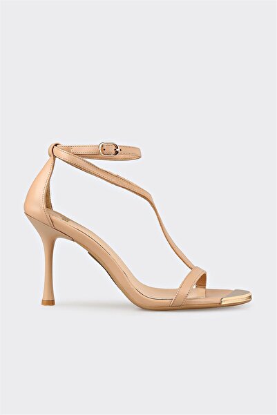 Elle Shoes Naturel Deri Kadın Sandalet