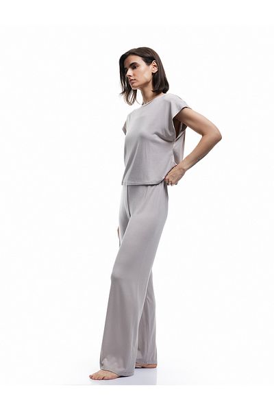 Koton Țesătură modală, model confortabil, talie elastică, pantaloni de pijama largi, drepti