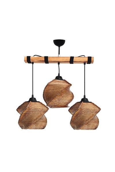 Hmydesign Hmy Design Popart - Set of 3 Brown Wooden Chandeliers