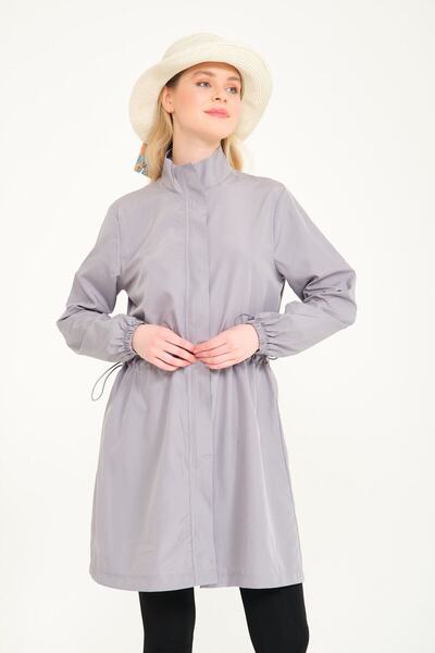 Lantana Design Σετ μαγιό Hijab με γκρι φερμουάρ (TOP LEGGINGS) – Σετ 2 τεμαχίων