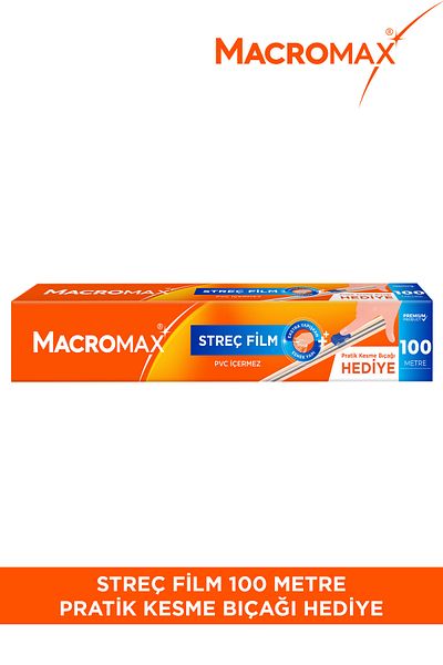 MACROMAX غلاف مطاطي 100 متر، سكين قطع عملي، حجم اقتصادي كبير، خالي من مادة PVC