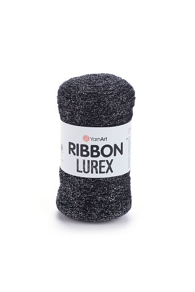Yarnart Rıbbon Lurex - Glitter, Αξεσουάρ Χειροποίητο Πλεκτό Σχοινί Μαύρο-ασημί Glitter-723