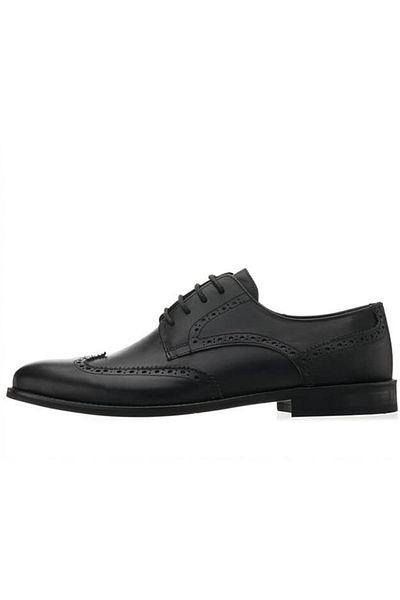 İriadam Men's Black Analin Shoes in Numbers 45,46,47,48,49,50