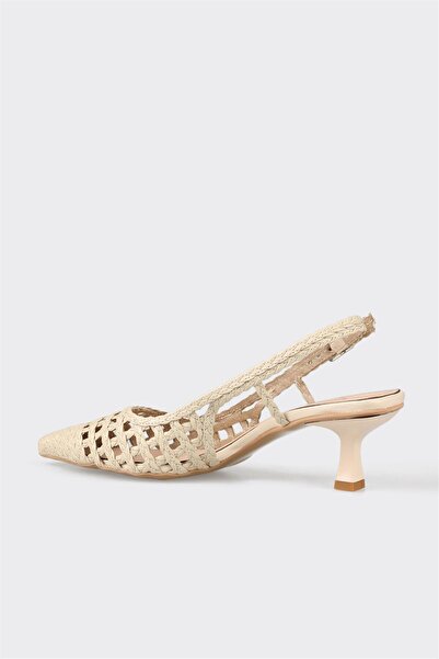 Elle Shoes Bej Kadın Topuklu Ayakkabı