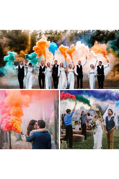 PiroPlay 2 X Fumigena Albastra Gender Reveal,baby Shower, Sedinte Foto Durata 60 Secunde ,activare-pull Ring