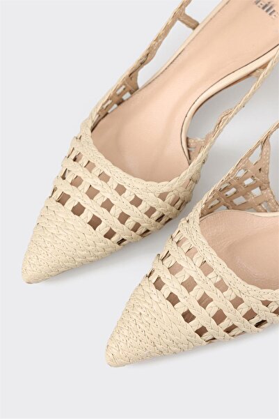 Elle Shoes Bej Kadın Topuklu Ayakkabı