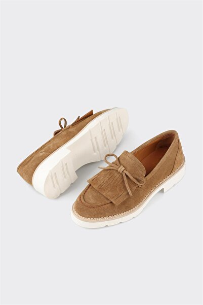 Elle Shoes Taba Deri Kadın Günlük Ayakkabı